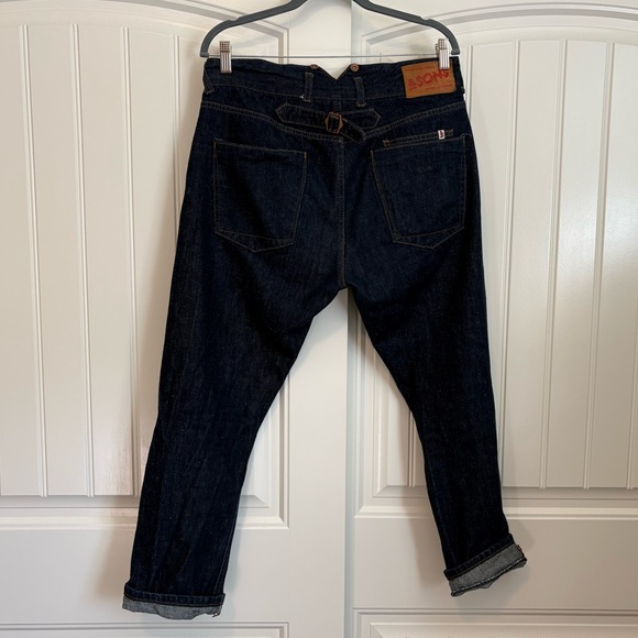 &Sons THE NEW FRONTIER 14OZ SELVEDGE ANTI-BAC RAW DENIM JEANS size 34 - Picture 8 of 16